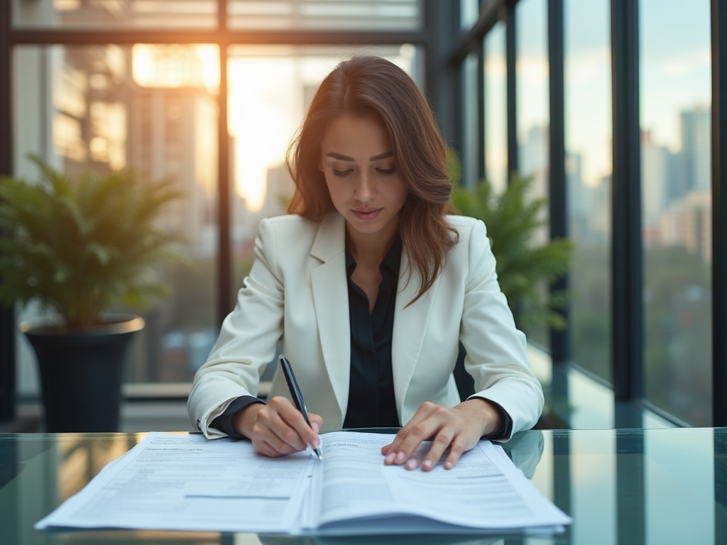 Professional reviewing payroll receipt